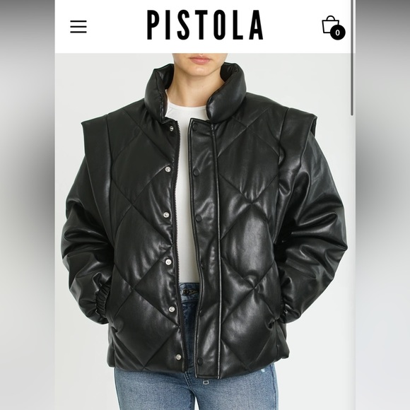 CALLISTA LONG SLEEVE PUFFER JACKET & VEST - NOIR - Picture 1 of 5